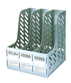 Magazine File Plastic Tripple Stand Silver/Blue